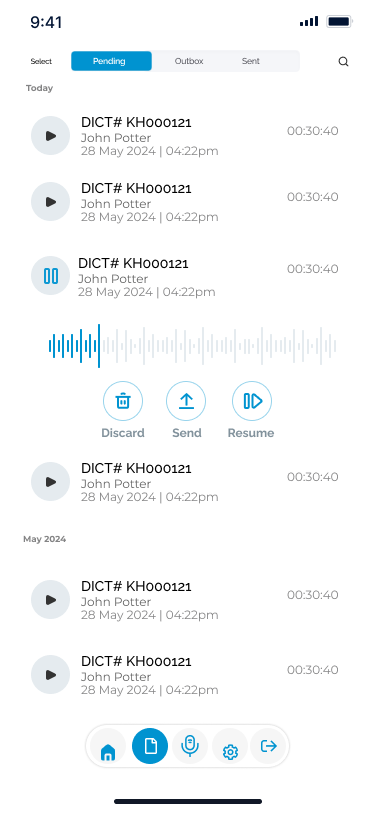 Acu Trans Solutions LLC Mobile App queues layout tracking unsynced files and bulk actions settings