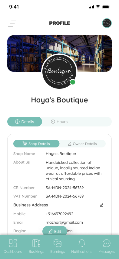 Profile Details Screenshot